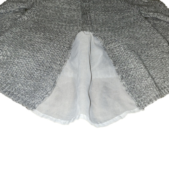 Little LASS Grey Knitted Sweater with Sheer Accent on Back and Bow - Picture 5 of 5